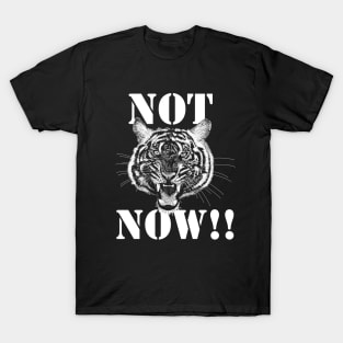 Hand drawn Tiger Angry Face - Roaring  for dark background colors T-Shirt